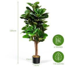 Northix 120 cm umjetna smokva s 118 listova i stabilnom posudom