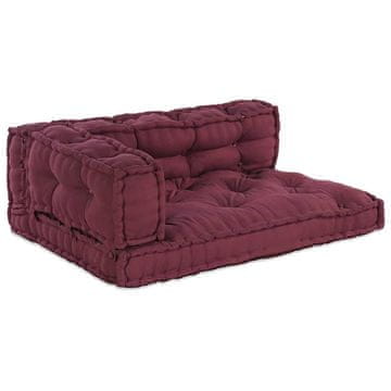 Vidaxl Jastučić za paletni kauč 3 pcs Bordo 120 x 80 x 38 cm Tkanina