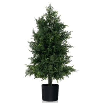 Northix Umjetni cedar 80 cm s UV otpornim lišćem i cementnom posudom