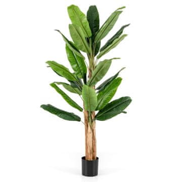 Northix Umjetna banana s 27 listova i prirodnim deblom, umjetna biljka banane 195 cm