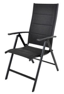 Rojaplast Aluminijska Podesiva Vrtna Stolica s Brzom Pjenastom Podstavom - Crna