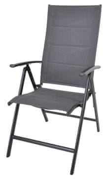 Rojaplast Aluminijska Sklopiva Vrtna Stolica sa Podesivim Naslonom - Siva