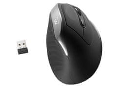 Ewent bežični ergonomski vertikalni miš, 2400 dpi, crni, USB