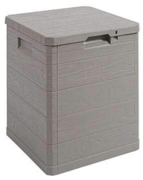 TOOMAX WOODYS Vrtni Plastični Skladišni Sanduk 90L - Svijetlo Siva