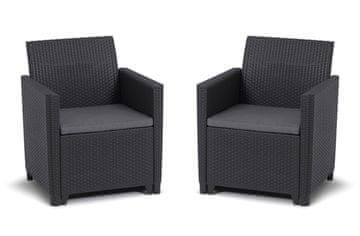 KETER Set Dvostruke Sofe Marie - Grafitna Siva (2x Kresla)