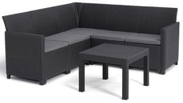 KETER Komplet KUTNI SET MARIE 5 - Grafitna Siva Sofa s Jastukom