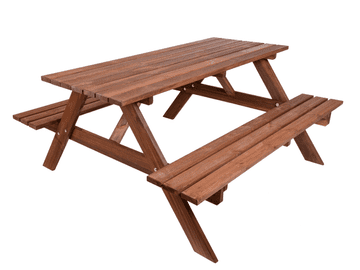 Rojaplast Zahradni Drveni Set sa Sklopivim Klupe - 180 cm - Tamni Kesten