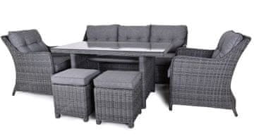 Rojaplast Ratan Garnitura San Diego - Antracit Set za 7 Osoba