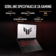 ASUS TUF Gaming F16 FA608UM-RV005 prijenosno računalo, Ryzen 7 260, 32 GB, SSD 1 TB, RTX5060, FreeDOS (90NR0KV1-M002H0)