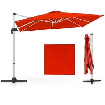 Northix Vrtni suncobran 360° 300x300 cm aluminij križna baza
