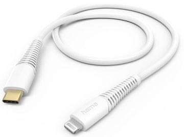 Hama Fleksibilni kabel za punjenje/podatkovne podatke USB-C - Lightning C94 1,5 m bijeli