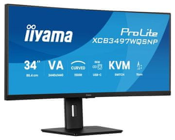iiyama Monitor ProLite XCB3497WQSNP-B1 34 UWQHD VA 0.4ms 120Hz FreeSync Premium crni
