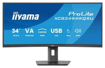 iiyama Monitor ProLite XCB3494WQSU-B1 34 UWQHD VA 0.4ms 120Hz FreeSync Premium crni