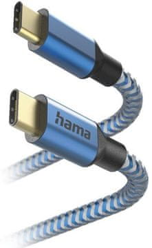 Hama kabel za punjenje/podatkovne podatke Reflected USB-C - 1,5 m plavi