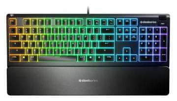 SteelSeries Apex 3 RGB žičana tipkovnica s tihim prekidačima