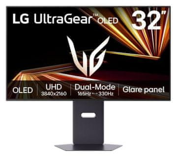 LG UltraGear 32GX850A-B 31.5 UHD 4K OLED monitor 0.03ms 165Hz FreeSync Premium Pro dvosmjerni monitor crni