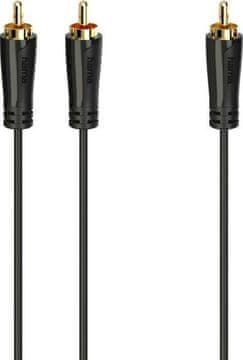 Hama cinch kabel - 2 x 5 m za subwoofer crne boje