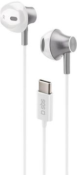 SBS žičane metalne slušalice s USB priključkom tipa C bijele boje