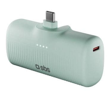SBS Powerbank 5000 mAh Eco 10W USB-C TEBB5000PLUGLBGRS svijetlo zelena