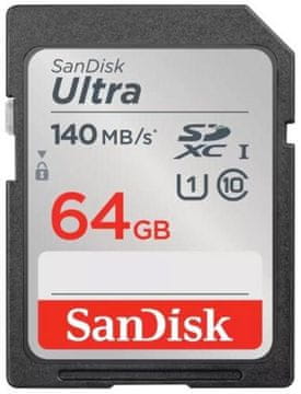 SanDisk Ultra SDXC memorijska kartica 64GB 140MB/s C10 UHS-I SDSDUNB-064G-GN6IN