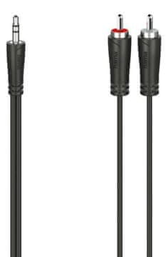 Hama kabel 3,5 mm Jack utikač - 2 RCA Stereo 5 m crni