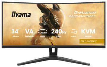 iiyama Monitor G-Master Gold Phoenix GCB3486WQSCP-B1 34 UWQHD VA 0.4ms 240Hz Crni