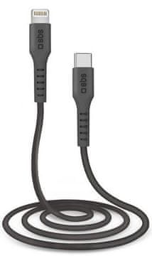 SBS Lightning - USB C kabel 1m crne boje za prijenos podataka i punjenje