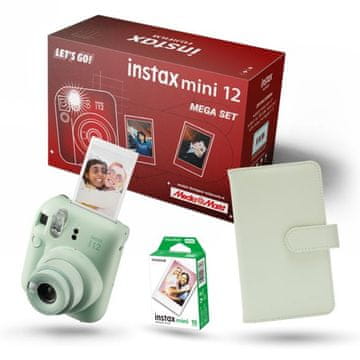 FujiFilm Instax mini 12 Mega Set fotoaparat (album + umeci) zeleni