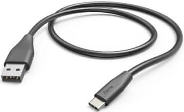 Hama kabel za punjenje/podatkovni kabel USB-A - USB-C 1,5 m crni