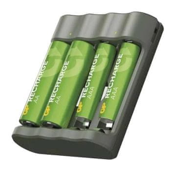 GP B441 punjač NiMH baterija + 2 AA 1300 mAh AAA 650 baterije sive boje