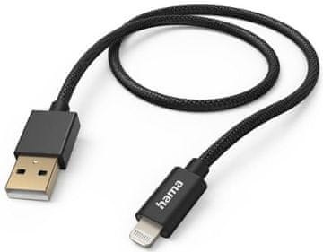 Hama Kabel za punjenje/podatkovni materijal USB-A - Lightning 1,5 m Crni