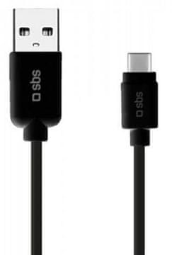 SBS USB-A - USB-C kabel 1,5 m crne boje
