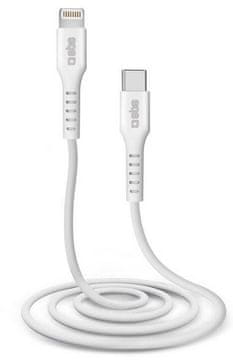 SBS Lightning - USB C kabel 1m bijeli za prijenos podataka i punjenje