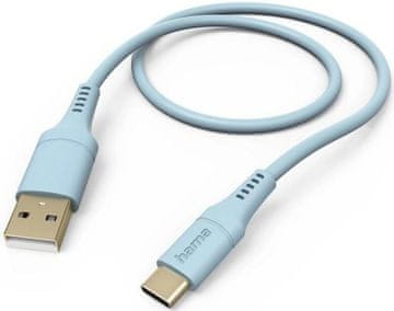 Hama Fleksibilni kabel za punjenje/podatkovne podatke USB-A - USB-C 1,5 m plavi