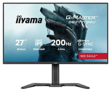iiyama G-Master Red Eagle GB2771QSU-B1 monitor 27 QHD IPS 0.5ms 200Hz G-Sync Flicker Free crni