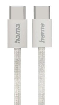 Hama USB-C kabel s tkaninom za prijenos podataka 1 m, sivi