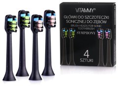 Vitammy TOW014963 Symphony glave četkice za zube, 4 kom., crne