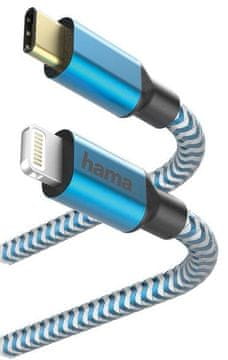 Hama kabel za punjenje/podatkovni kabel Reflected USB Type-C - Lightning/MFI 1,5 m plavi 201561