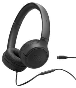 JBL Tune 530C USB-C žičane slušalice crne boje