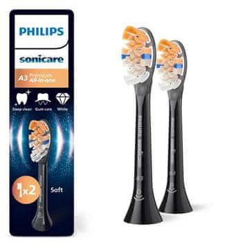 Philips Premium All-in-One HX9092/88 glave za četkicu za zube, 2 kom., crne