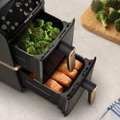 Philips Friteza na vrući zrak Ovi Stacked Dual Basket Airfryer NA462/80 Crna/svileno bijela/svileno bež/bakrena