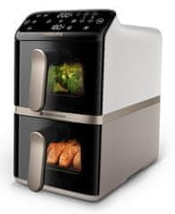 Philips Friteza na vrući zrak Ovi Stacked Dual Basket Airfryer NA462/80 Crna/svileno bijela/svileno bež/bakrena