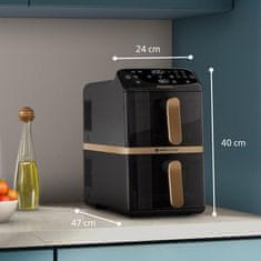 Philips Friteza na vrući zrak Ovi Stacked Dual Basket Airfryer NA462/80 Crna/svileno bijela/svileno bež/bakrena