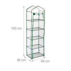 Northix Balkonski staklenik s 5 polica i PVC folijom