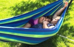 Gardlov Pamučna viseća mreža 240x150 cm - Plava/Zelena