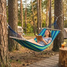 Gardlov Pamučna viseća mreža 260x160 cm s poprečnom šipkom