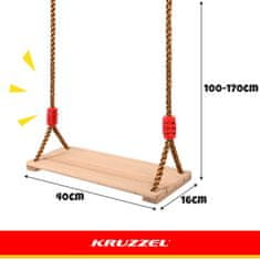 Kruzzel Dječja drvena vrtna ljuljačka 40x16 cm