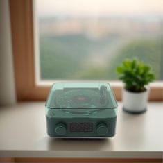 VYZIO® Retro Bluetooth zvučnik s projekcijom valova, RGB LED svjetla, USB punjiva baterija 1500 mAh | VIVAPLAY Zelena