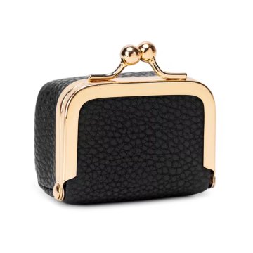 VIVVA® Kompaktna kožna kutijica za nakit od prave goveđe kože, putna organizacija nakita sa zlatnom kopčom 6,5x4,5x3,5 cm | LUXIBOX