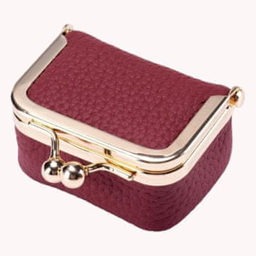 VIVVA® Kompaktna kožna kutijica za nakit od prave goveđe kože, putna organizacija nakita sa zlatnom kopčom 6,5x4,5x3,5 cm | LUXIBOX